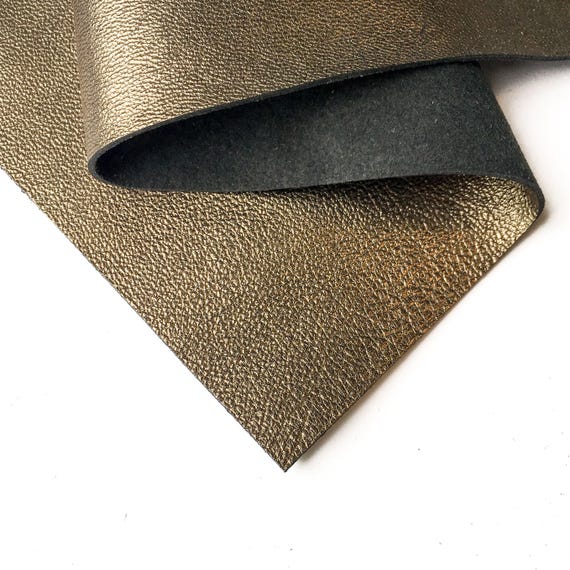 BRASS Metallic Leather Sheets 6x6/8x10/12x12/18x24 inch Genuine Metal leather scraps for craft 2.5oz/1.0mm Dark Gold Leather Piece BRASS 650