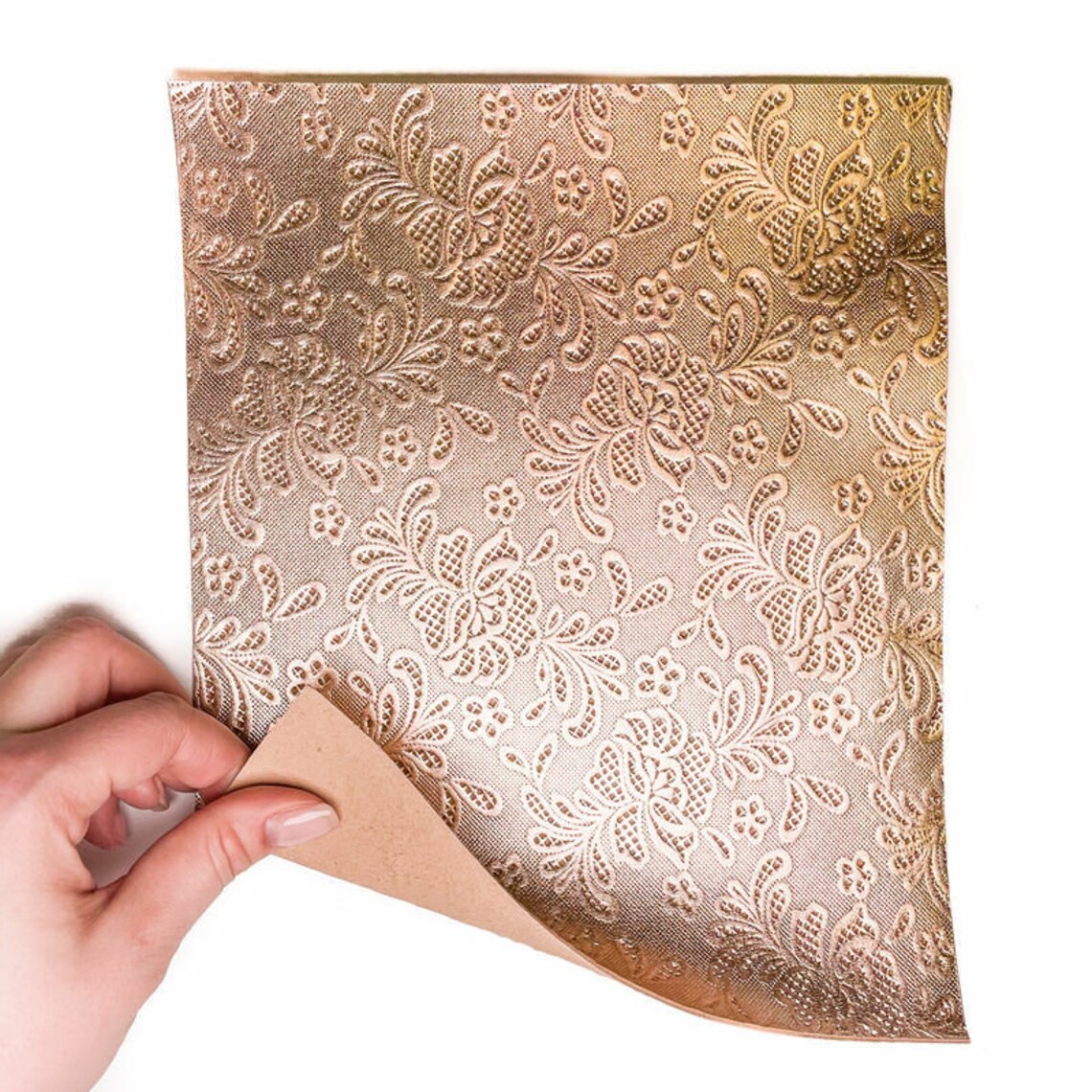 Rose Gold 6x6in/15x15cm Sheet Patent Leather // Embossed Etsy