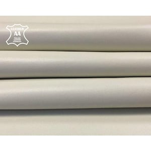 Cream WHITE Leather Fabric 5 - 7 sqft Sheepskin Off White Leather Milk White Leather Pieces 0.7 mm // 1.5 oz CANNOLI CREAM 776 image 1