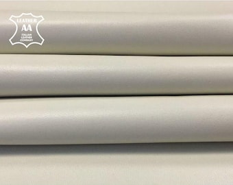 Cream WHITE Leather Fabric 5 - 7 sqft Sheepskin Off White Leather Milk White Leather Pieces 0.7 mm // 1.5 oz CANNOLI CREAM 776