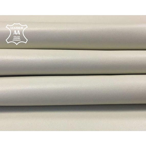 Cream WHITE Leather Fabric 5 - 7 sqft Sheepskin Off White Leather Milk White Leather Pieces 0.7 mm // 1.5 oz CANNOLI CREAM 776