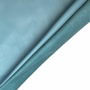 Light Blue Real Leather Hides // Handbag and Accessories Material // 7 - 9 sqft// Natural Fabric // Milky Blue, 1117, 0.5 mm image 8