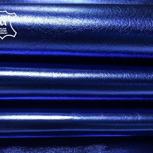 Chunky Glitter 3-4-5 or 6 sq ft ROYAL Blue Metallic Fabric applied to  Leather THICK 6 oz/2.4mm PeggySueAlso® E4355-09