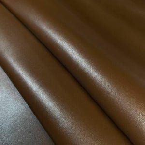 Brown Leather // Real Animal Leather // Shiny Sewing Material // 4.5 - 6 sqft // 0.44 - 0.61 m2 // Potting Soil, 1163, 0.9mm/2.25oz image 4