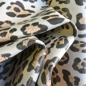 Jaguar Print Genuine Sheep Leather Hides Leopard Animal Skin for crafting, Natural fabric material JAGUAR, 732 2.5 oz image 7