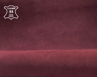 Red Burgundy Suede Hides 3 - 4 sqft // 0.28 - 0.4 m2 Soft Thick Velour Material 1mm/2.5oz Wine Red Sewing Pieces GRAPE WINE 423
