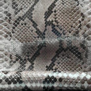 Python Leather Sheets | Snake Hide | Choose Your Size | Gray with Black Python Leather 0.7mm/1.75oz NATURAL PYTHON 1072 image 10
