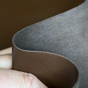 Brown Leather // Real Animal Leather // Shiny Sewing Material // 4.5 - 6 sqft // 0.44 - 0.61 m2 // Potting Soil, 1163, 0.9mm/2.25oz image 5