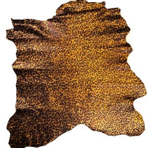 Textured Leopard Print Leather Hides// Genuine Lambskin Leather Hides //Choose Your Color //CRUNCHY LEOPARD MIX 1.0 mm / 2.5 oz image 9