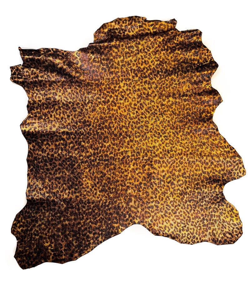 Textured Leopard Print Leather Hides// Genuine Lambskin Leather Hides //Choose Your Color //CRUNCHY LEOPARD MIX 1.0 mm / 2.5 oz image 9