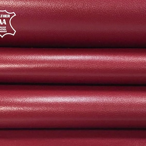BURGUNDY Lambskin Leather 4 - 5 sqft // 0.39 - 0.51 mm material Dark red sheep skin sheets for sewing 2oz/0.8mm RIO RED 299