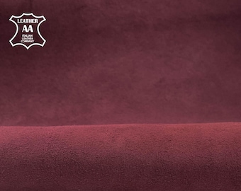 Rote burgunderrote Wildlederhäute 2 - 4 sqft // 0,16 - 0,4 m2 Weiches, dickes Veloursmaterial 1 mm / 2,5oz weinrote Nähstücke TRAUBENWEIN 423