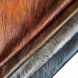 Glossy Zebra Leather Hides// Choose Your Color// Genuine Leather With Zebra Stripes// Sizes  3.5 - 5.5 sqft// COLORFUL ZEBRA 1259, 2 oz