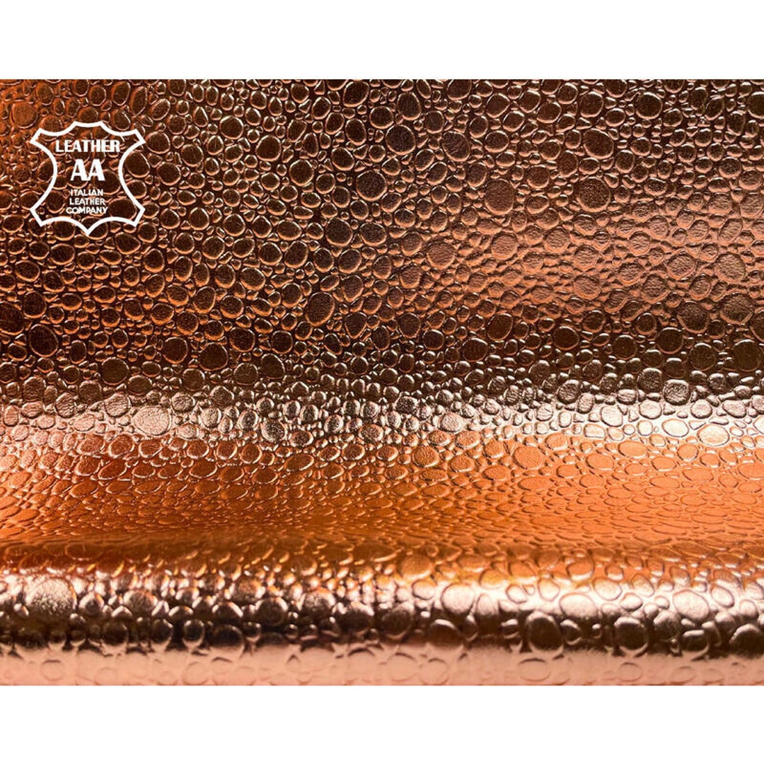 LeatherAA Italian Leather Company Genuine Leather Sheets for Crafts: 5 Leather Sheets for Crafts Red & Rose Gold 5x5 Inches Large