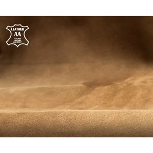 Tobacco Brown Suede Leather // 4 - 5 sqft // Soft Velour Material For Sewing // Real Animal Leather // TOBACCO SUEDE, 1204 ,  0.7mm/1.75oz