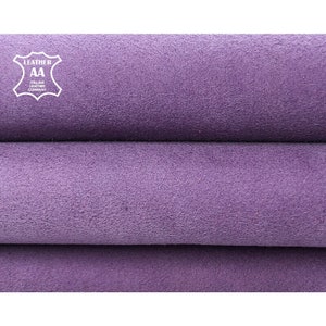 Violet Suede Leather Hides // Genuine Velour Sheepskin // Soft Sewing Pieces // Purple Suede Fabric // 2.75 oz/1.1 mm Dusk Violet 916