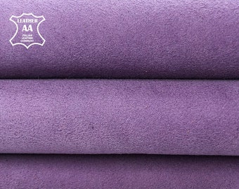 Violet Suede Leather Hides // Genuine Velour Sheepskin // Soft Sewing Pieces // Purple Suede Fabric // 2.75 oz/1.1 mm Dusk Violet 916