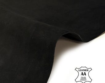 Suede Leather Sheets | BLACK | Genuine Lambskin | Soft & Supple | 2oz/2.5oz | Sewing and Crafting Material