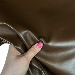 Brown Leather // Real Animal Leather // Shiny Sewing Material // 4.5 - 6 sqft // 0.44 - 0.61 m2 // Potting Soil, 1163, 0.9mm/2.25oz image 8