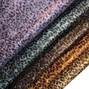 Textured Leopard Print Leather Hides// Genuine Lambskin Leather Hides //Choose Your Color //CRUNCHY LEOPARD MIX 1.0 mm / 2.5 oz image 1