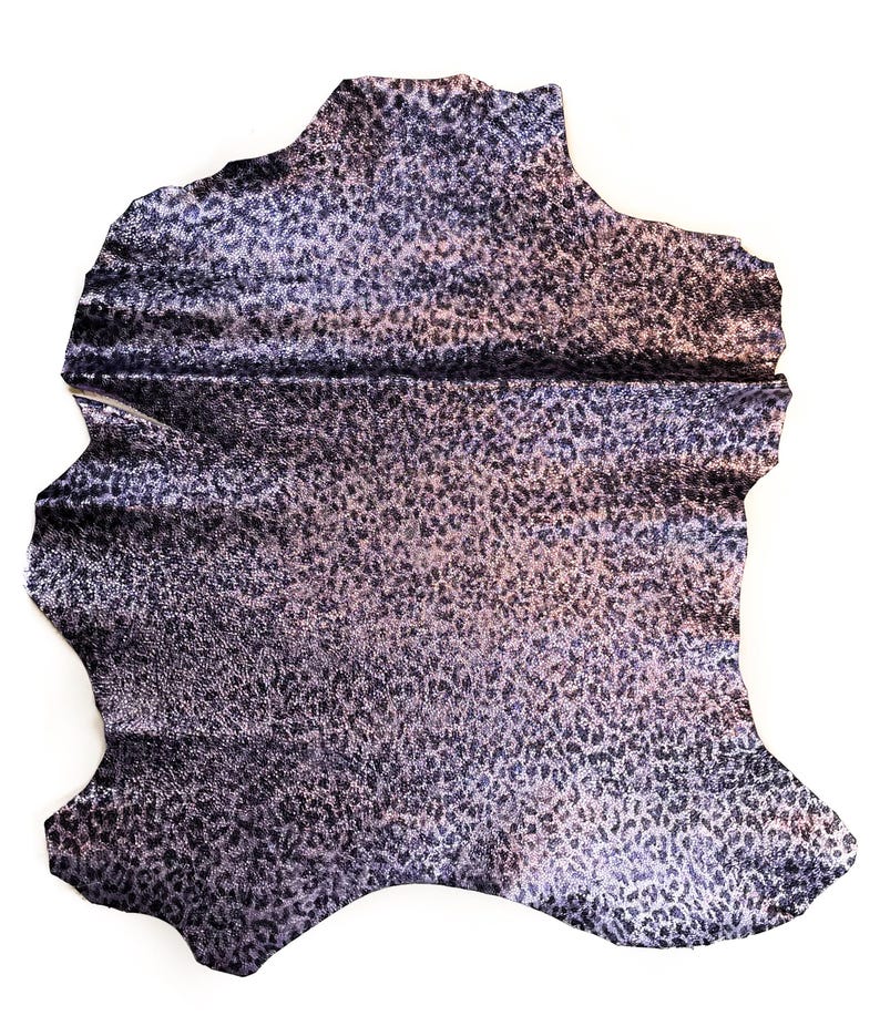 Textured Leopard Print Leather Hides// Genuine Lambskin Leather Hides //Choose Your Color //CRUNCHY LEOPARD MIX 1.0 mm / 2.5 oz image 10