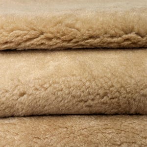Beige Sherling Genuine Leather 5 - 6 sqft // 0.56 - 0.66m2 Soft Cozy Pieces Thick Fur Hair Hides 1.4 - 1.6mm//3.5-4oz BEIGE SHEARLING 1584