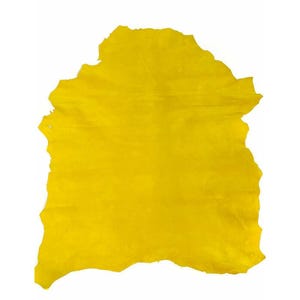 Bright Yellow Suede Leather // 4 sqft // Soft Velour Material For Sewing // Lemon Curry, 1171, 0.9mm/2.25oz image 9