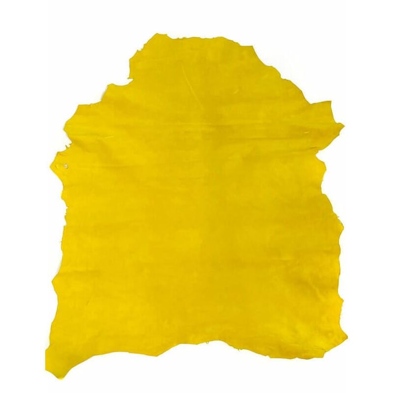 Bright Yellow Suede Leather // 4 sqft // Soft Velour Material For Sewing // Lemon Curry, 1171, 0.9mm/2.25oz image 9