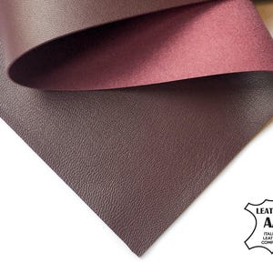 Lámina de cuero genuino color BORGOÑA, 6x6 / 8x10 / 12x12 / 12x18 / 18x24, trozos de piel de cordero color rojo oscuro y morado, 2,25 oz/0,9 mm, Bordo PORT ROYAL 455