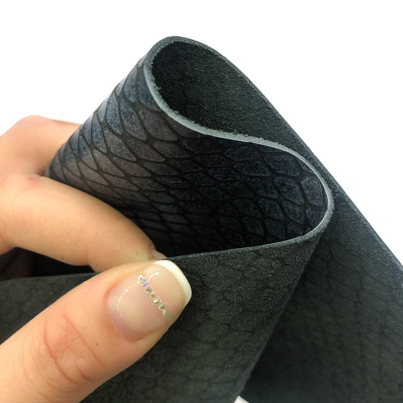 Calf Leather Sheets || Black Cow Leather Pieces || Indigo Blue Textured Pieces || Sizes from 5x5 inches to 18x24 inches image 8