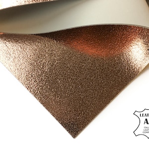 Foglio di pelle metallizzata oro rosa / Pelle di agnello italiana naturale / Varie dimensioni: 6x6 / 8x10 / 12x12 / 12x18 / 18x24 / 2,5 oz
