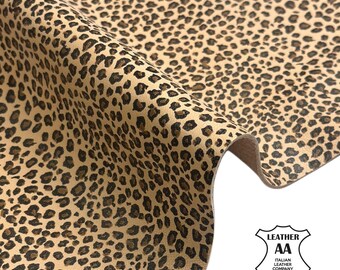 Small Spots Cheetah Lambskin Leather Choose From 5, 6, 7, 8, 9 sqft (0.56-0.96m2) Real Animal Leather 0.8mm//2oz ICED COFFEE 696