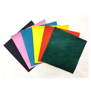 BRIGHT Color leather scraps 5x5 inch Craft Leather MIX Yellow Red Green Blue Bright color earring material DIY sheepskin leather scrap pack
