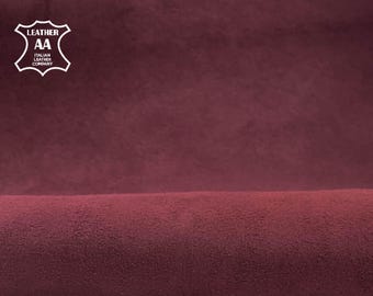 Red Burgundy Suede Hides 2 - 4 sqft // 0.16 - 0.4 m2 Soft Thick Velour Material 1mm/2.5oz Wine Red Sewing Pieces GRAPE WINE 423