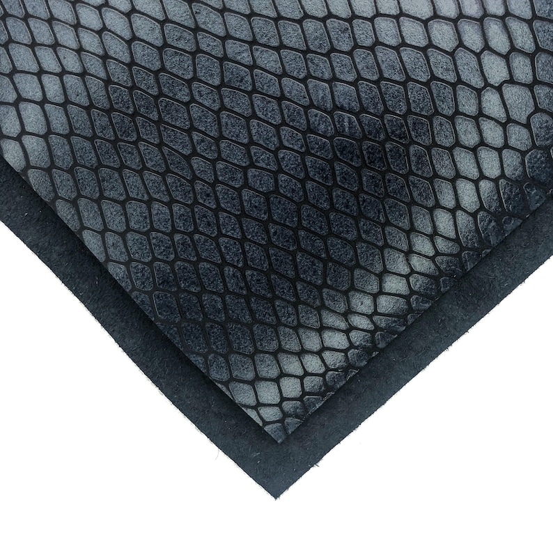 Calf Leather Sheets || Black Cow Leather Pieces || Indigo Blue Textured Pieces || Sizes from 5x5 inches to 18x24 inches image 5