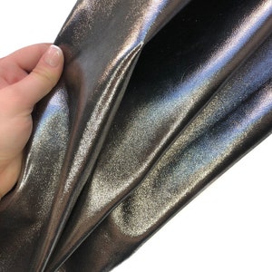 Dark Silver Lambskin Leather 4, 5, 6 sqft (0.36-0.66m2) Metallic Shiny Hides Animal Leather Pieces For Sewing 2oz/0.8mm DARK SILVER 900