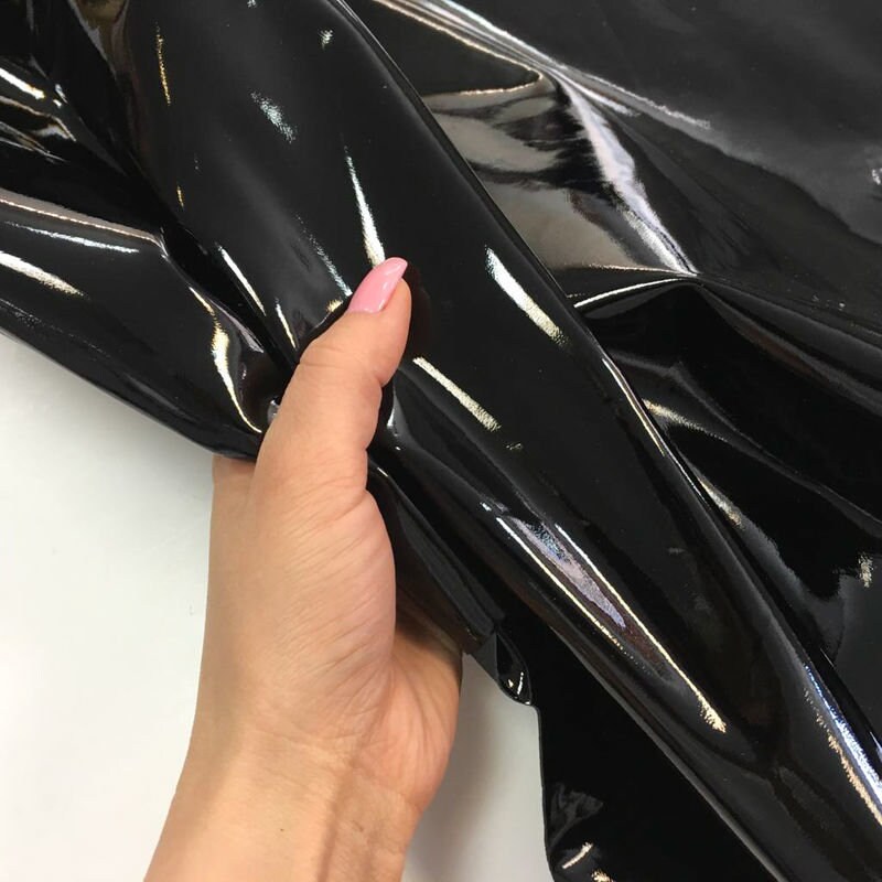 1.25 oz BLACK patent leather sheets Glossy leather for sewing BLACK PATENT 771 