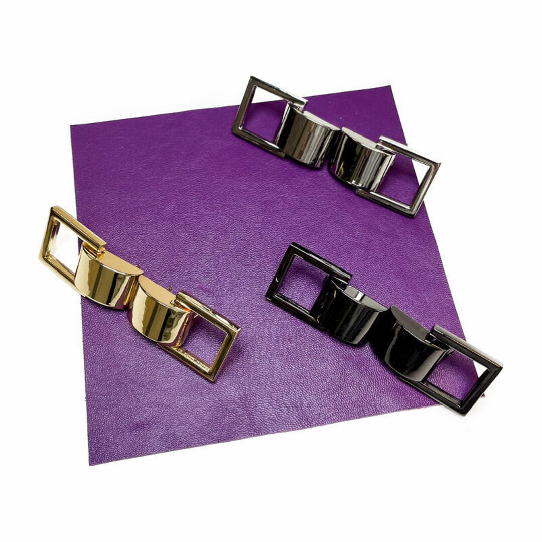 Italian Purse Hardware 2pcs // Two Shoulder Strap Holders // Gunmetal