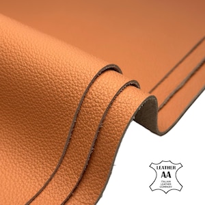Pebbled Calfskin Leather Sheets 6x6 / 8x10 / 12x12 / 12x18 in Peach Cow Leather 1.2-1.3 mm Thick Pieces 1710 PEACHY image 1