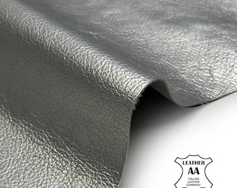 Metallic Silver Lambskin Leather 6, 7, 9 sqft Pieces 0.8mm // 2oz Sterling 1726