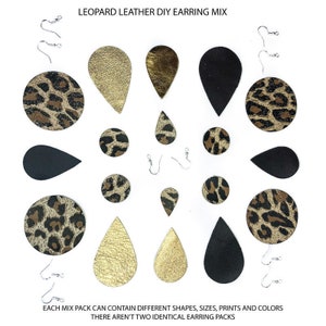 DIY leather earring Kit // MIX pack genuine lambskin scraps // 925 silver earring hooks // Various sizes, shapes and forms