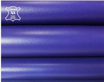BLUE lambskin leather Purple leather pieces Blue hide SPECTRUM BLUE 891, 2.25 oz Real sheep skin fabric for sewing Real leather skin 0.9mm