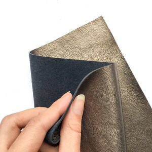 BRASS Metallic Leather Sheets 6x6/8x10/12x12/18x24 inch Genuine Metal leather scraps for craft 2.5oz/1.0mm Dark Gold Leather Piece BRASS 650 image 4