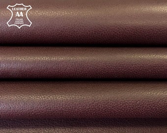 BORDO leather fabric very soft, thin dark red genuine leather hide bordo real lambskin leather pelt wine red hide BITTER CHOCOLATE 490 0.5mm