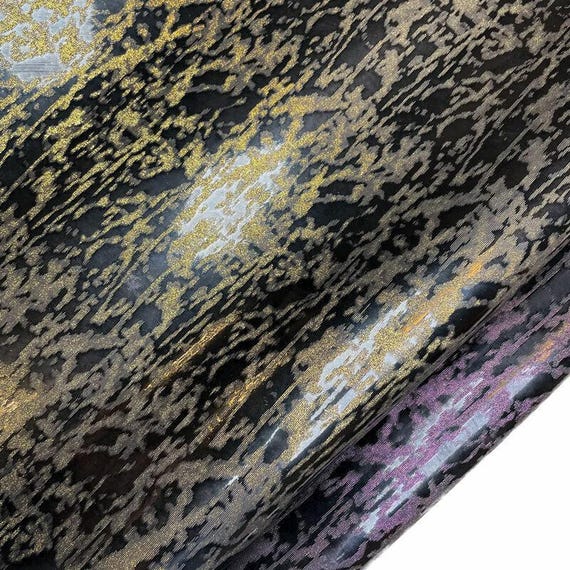 Glossy Leather With Sparkly Print// Genuine Leather Material// Choose Your Color// Real Animal Leather Pieces // NIGHTSKY 1283, 2.25 oz