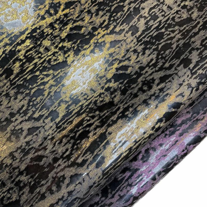 Glänzendes Leder mit Funkelndem Druck/ EchtlederMaterial/ Wähle deine Farbe aus, echten Tierlederstücken , NIGHTSKY 1283, 2.25 oz Bild 1