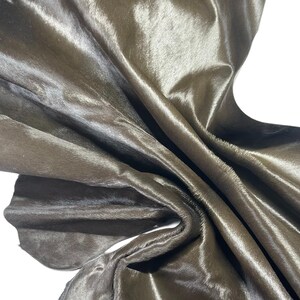 Dark Khaki Pony Hair Real Leather Hide 4, 5, 6 sqft Hair-On Leather 0.7-0.8mm (1.75-2oz) image 2