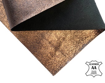 Dark Rose Gold Leather Sheet 6x6 / 8x10 / 12x12 / 12x18 / 18x24 Genuine Pieces 2.25 oz / 0.9mm DIY Metallic Scraps // Dark Rose Gold 347