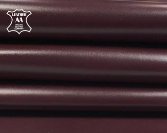 Burgundy Leather Pieces For Sewing // Real Animal Leather // Spectacular Wine Red Fabric DIY // Port Royal, 455, 0.8mm/2oz