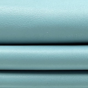 Light Blue Real Leather Hides // Handbag and Accessories Material // 7 - 9 sqft// Natural Fabric // Milky Blue, 1117, 0.5 mm image 2